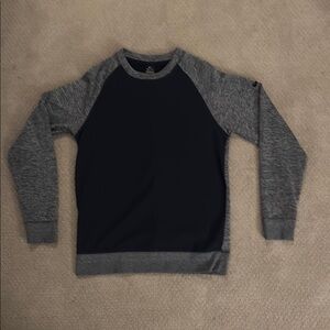 Nike Gray and Black Crewneck Sweater with Textured Knit